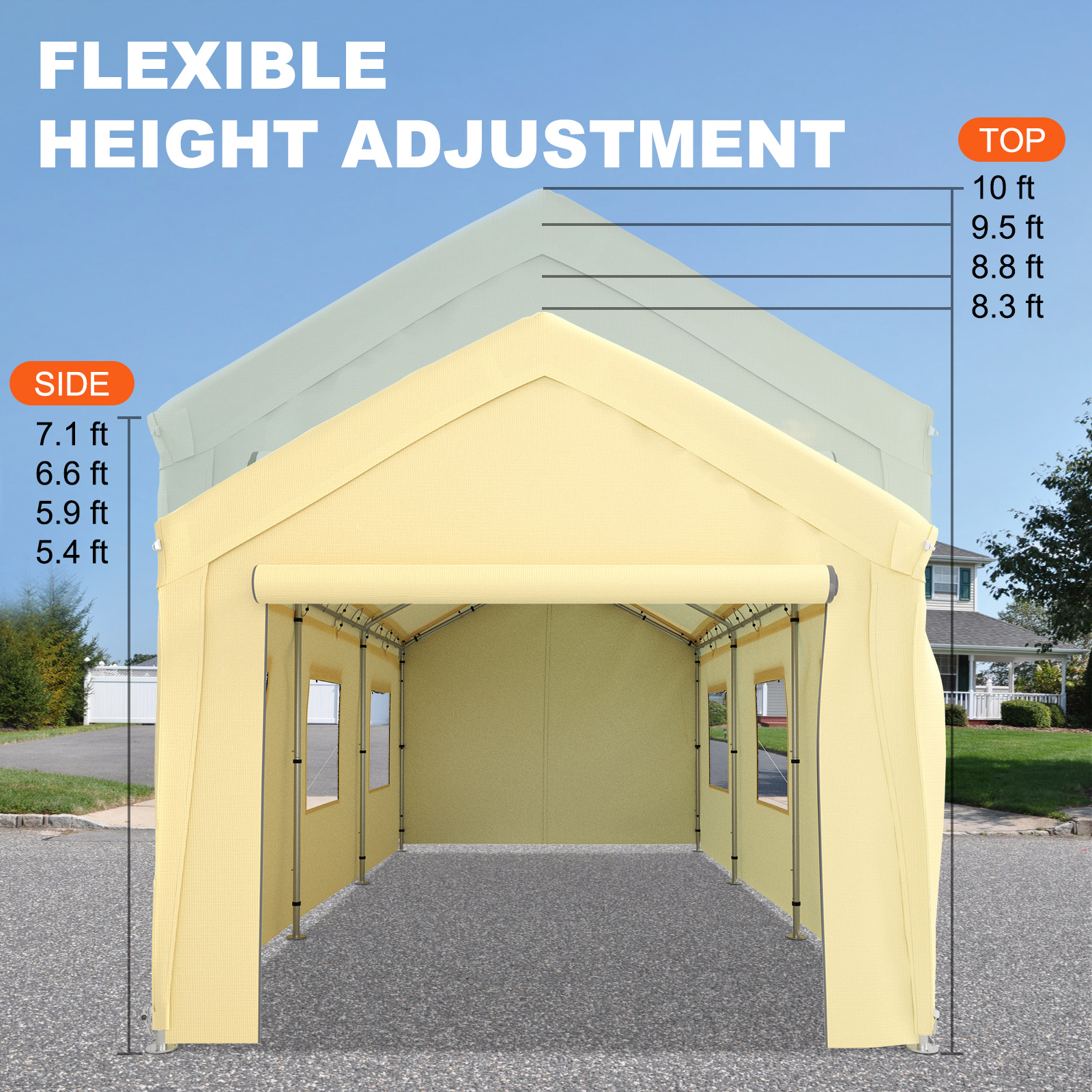 VidaXL 2 Pareti Laterali Per Tenda Da Giardino In PE Con Finestre – 300x195 Cm, Resistenti UV E Acqua