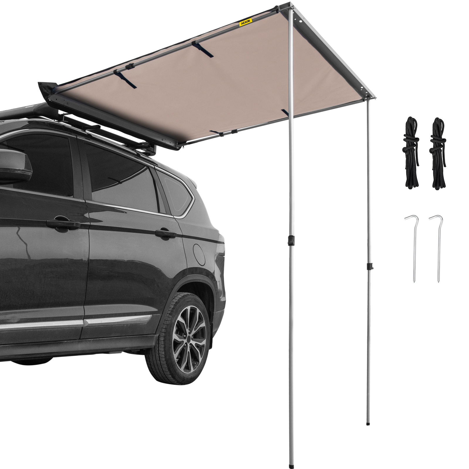 VEVOR Car Side Awning, 8.2'x6.5', Pull-Out Retractable Vehicle Awning  Waterproof UV50+, Telescoping Poles Trailer Sunshade Rooftop Tent w/Carry  Bag for Jeep/SUV/Truck/Van Outdoor Camping Travel, Khaki VEVOR US
