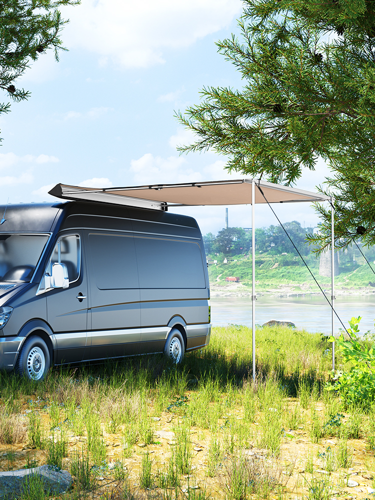 VEVOR Car Awning, 8.2'x6.5' Vehicle Awning, PullOut Retractable Awning Rooftop, Waterproof UV50
