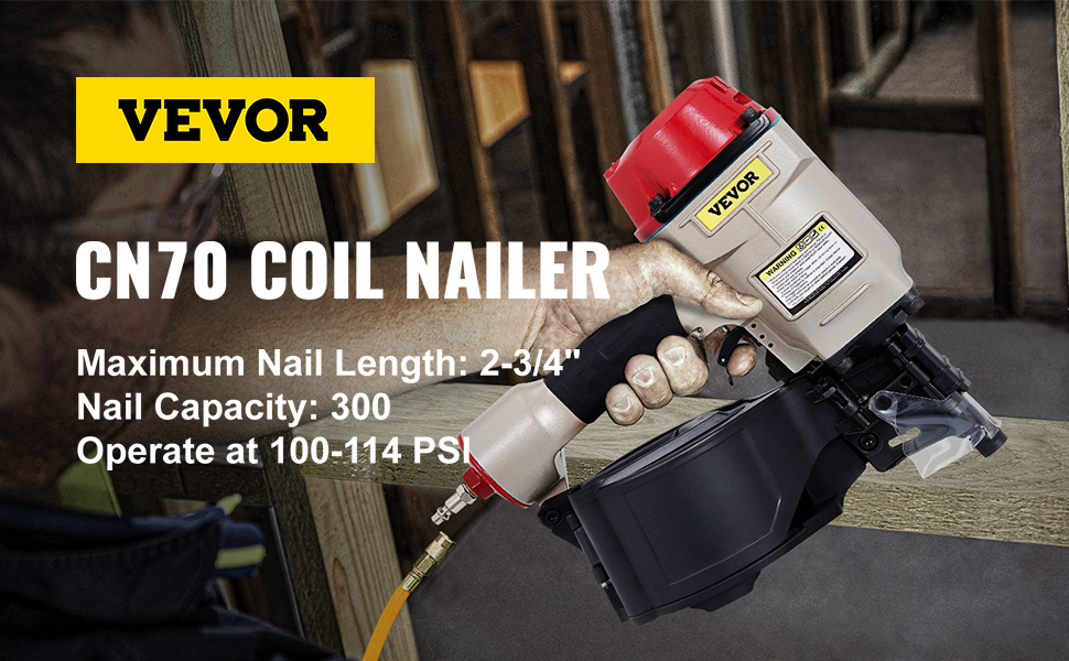 Yousailing Quality Cn70 Pneumatic Coil Roofing Nailer Tool Air Nailing Gun  Coil Nailer Pneumatic Nailer Woodworking Tool - Nail Gun - AliExpress