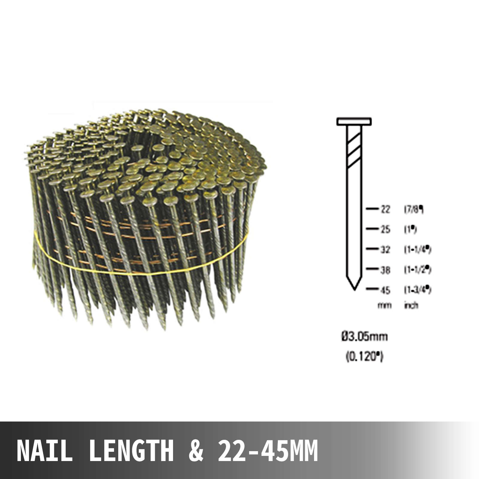 Roofing Nail Coil Nailer Cnr45 7/8inch To 13/4inch Coil Siding