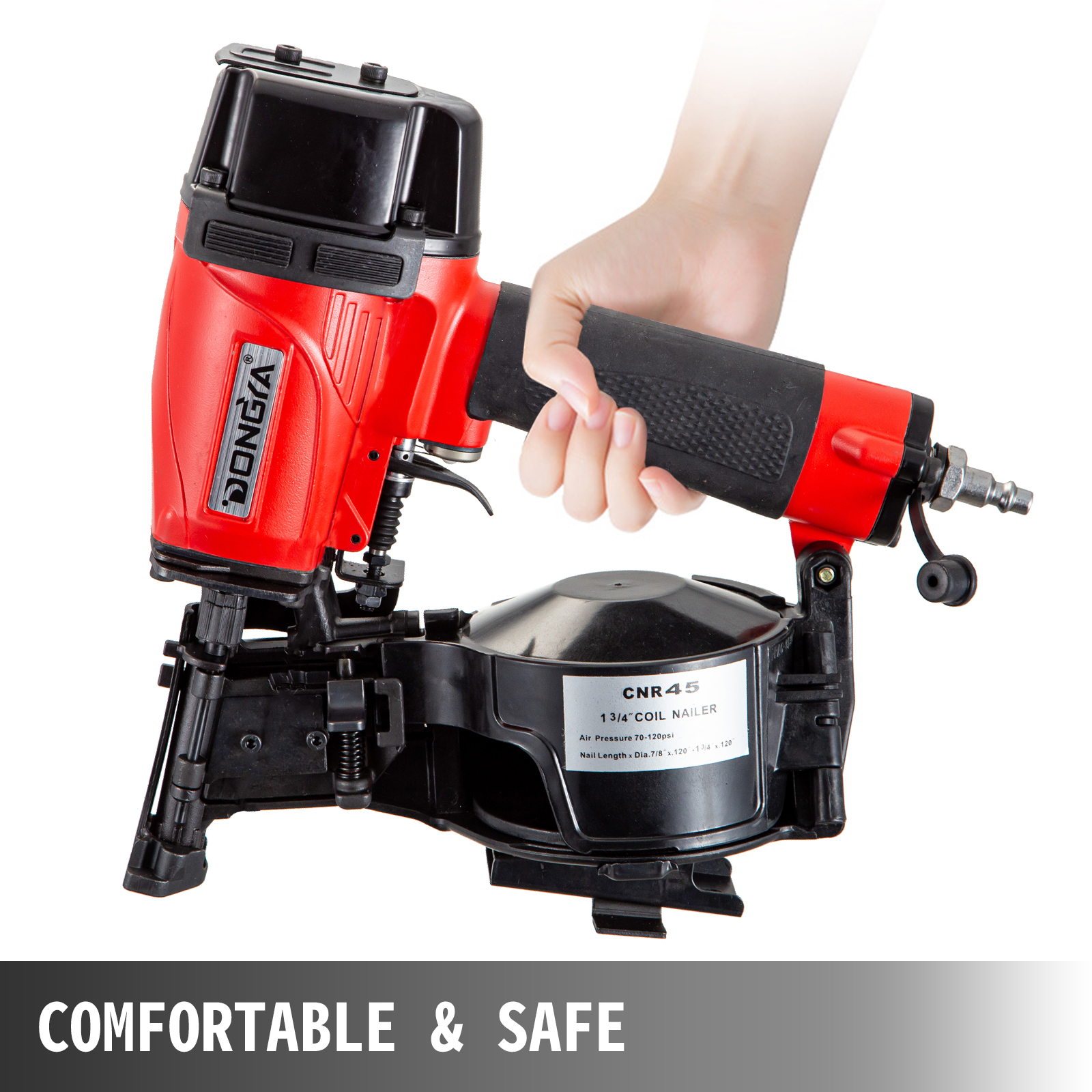 VEVOR Coil Nail Gun Nailer 2245 mm Air Tool Decking Fencing Framing