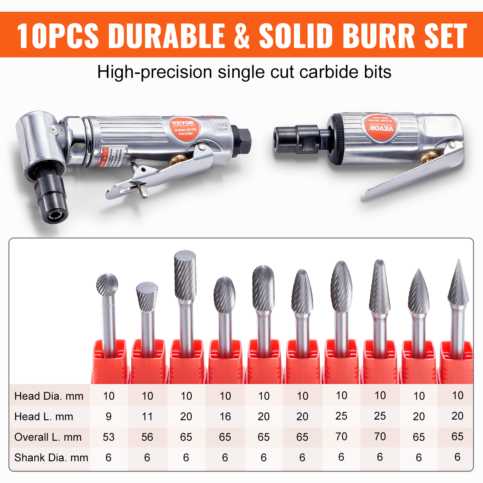 1/4" Right Angle Air Grinder 20000RPM with 24/10/58 PCS Discs for Grinding - Picture 18 of 38