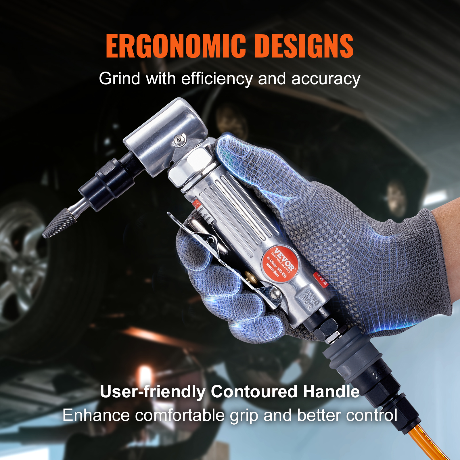 1/4" Right Angle Air Grinder 20000RPM with 24/10/58 PCS Discs for Grinding - Picture 19 of 38