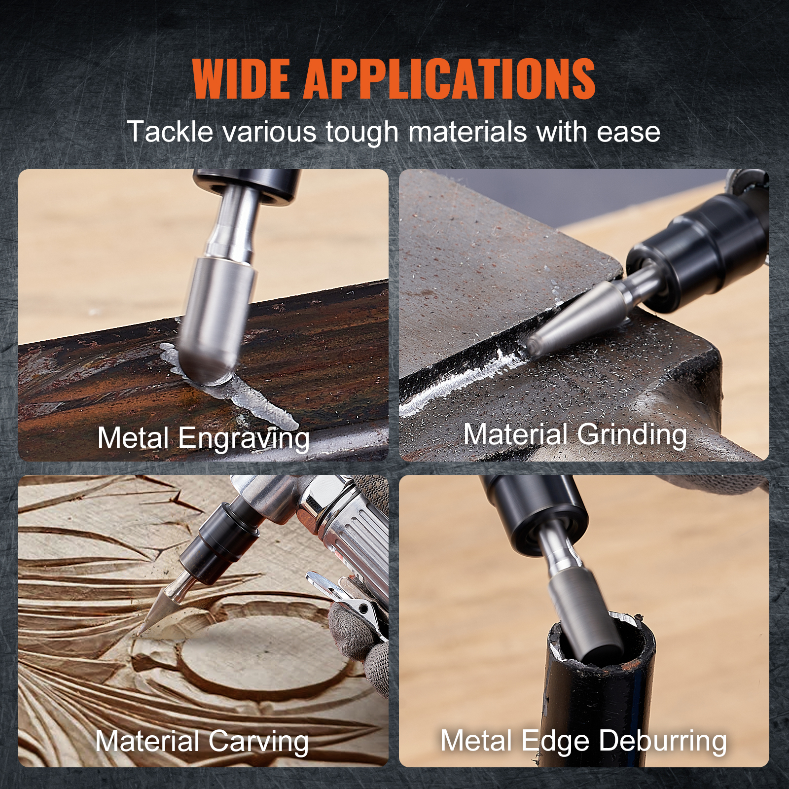 1/4" Right Angle Air Grinder 20000RPM with 24/10/58 PCS Discs for Grinding - Picture 20 of 38