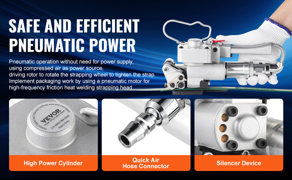 VEVOR Pneumatic Strapping Tool Hand Held Strapping Machine for 3/4"1