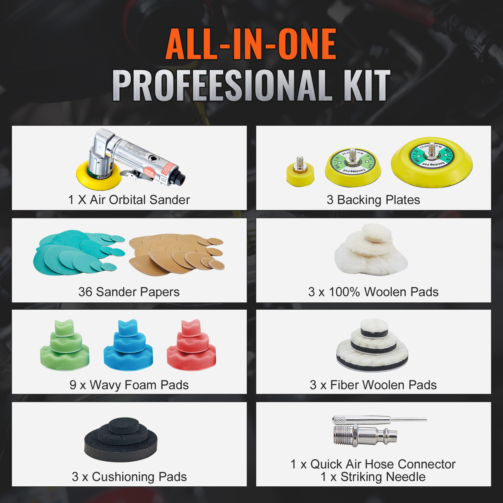 1/4" Right Angle Air Grinder 20000RPM with 24/10/58 PCS Discs for Grinding - Picture 32 of 38