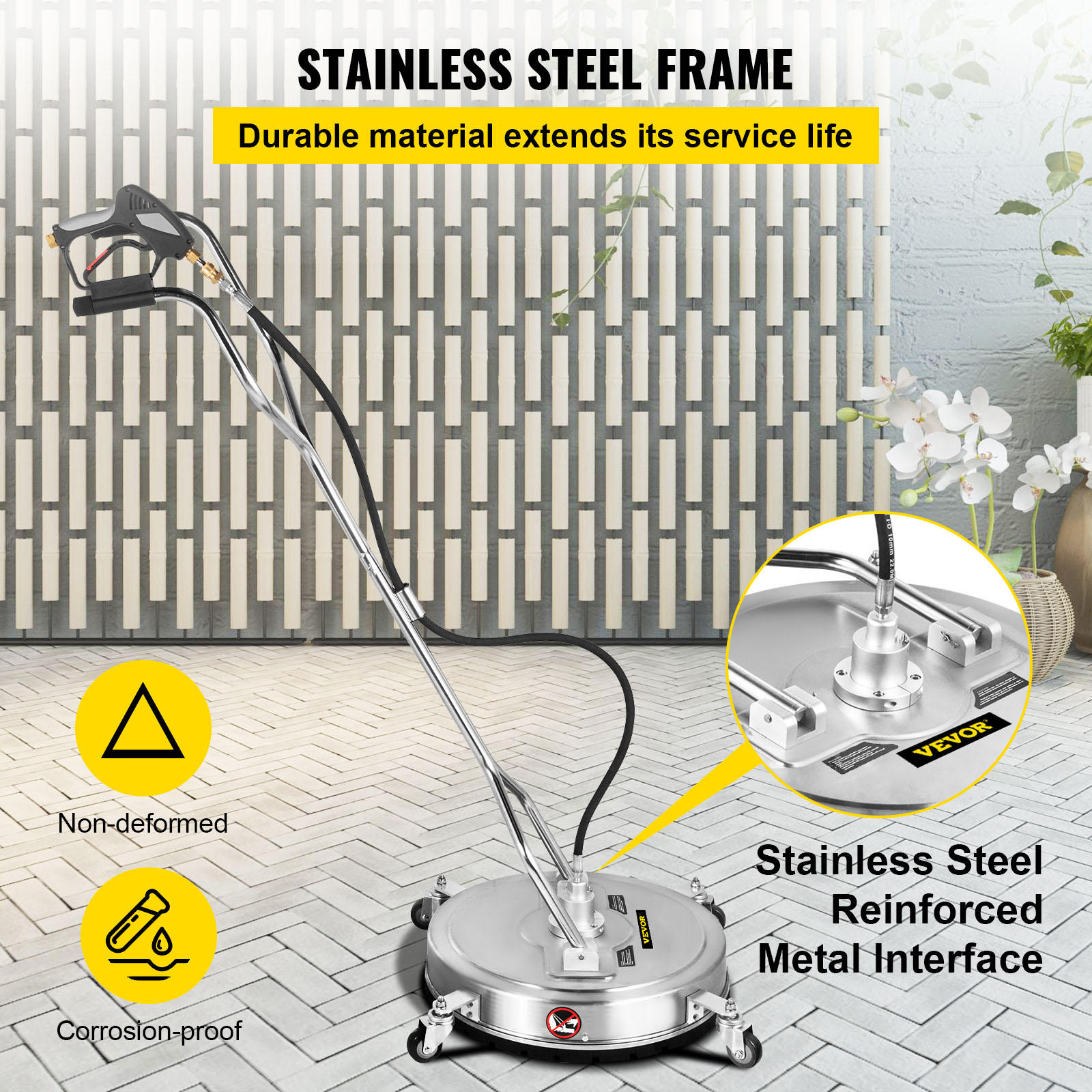VEVOR Surface Cleaner Pressure Surface Washer 16-24" 4000PSI Stainless Steel - Picture 90 of 110