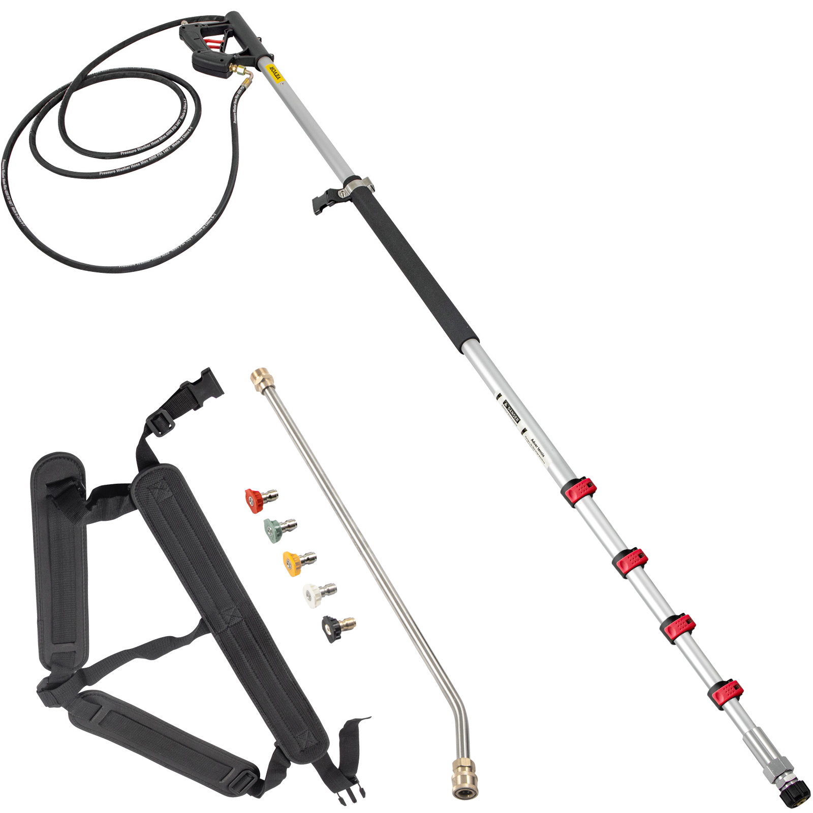 Twinkle Star 4000 PSI Commercial Grade Telescoping Pressure Washer Wand w/ Belt 