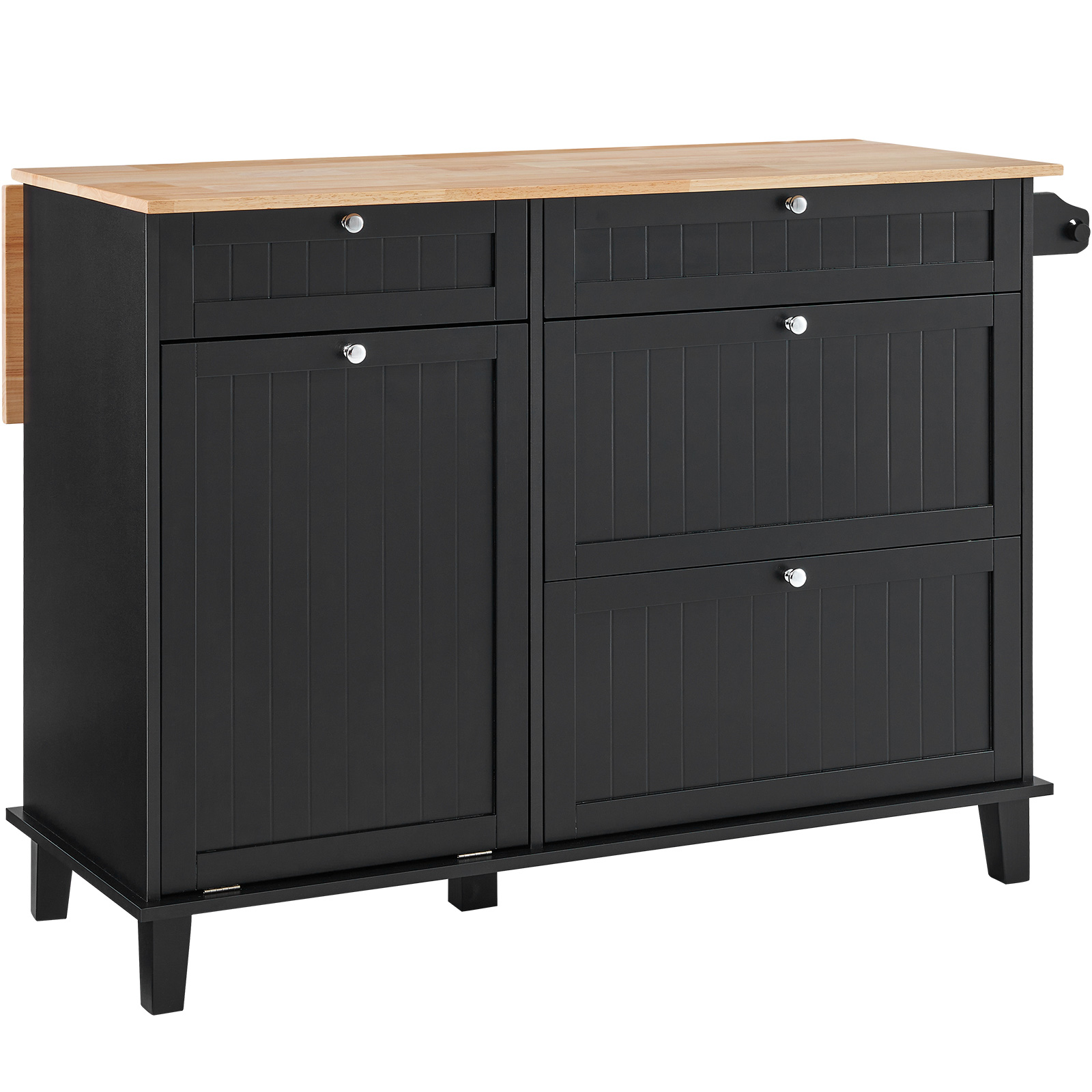 Drop-Leaf Kitchen Island Trolley Cart Wood Storage Cabinet w/ Drawers/Rack - Picture 50 of 110