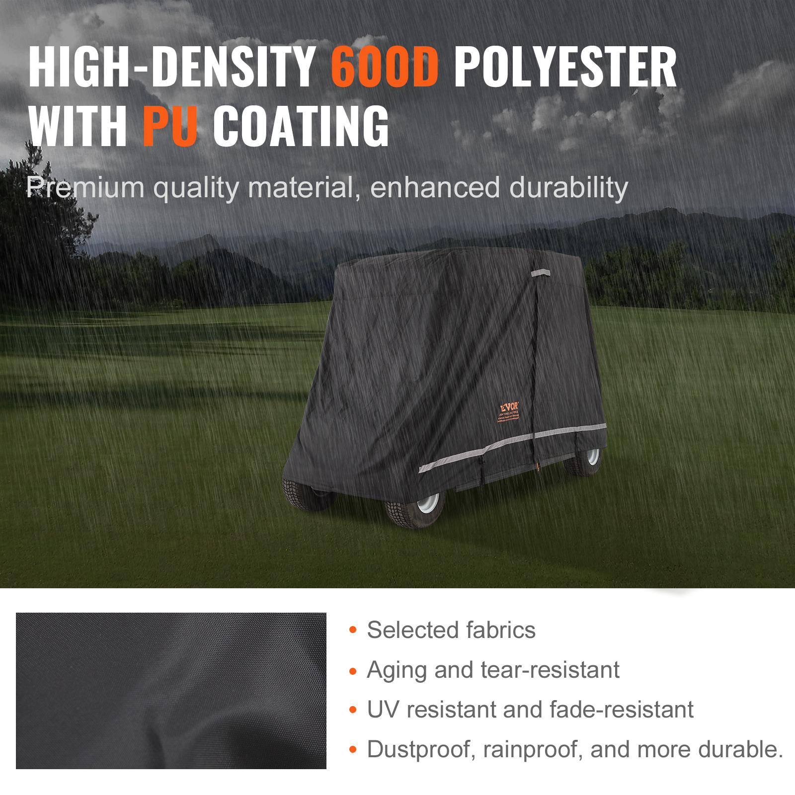 4/2 Passenger Golf Cart Cover 600D/420D Polyester Waterproof Cover - Picture 17 of 62