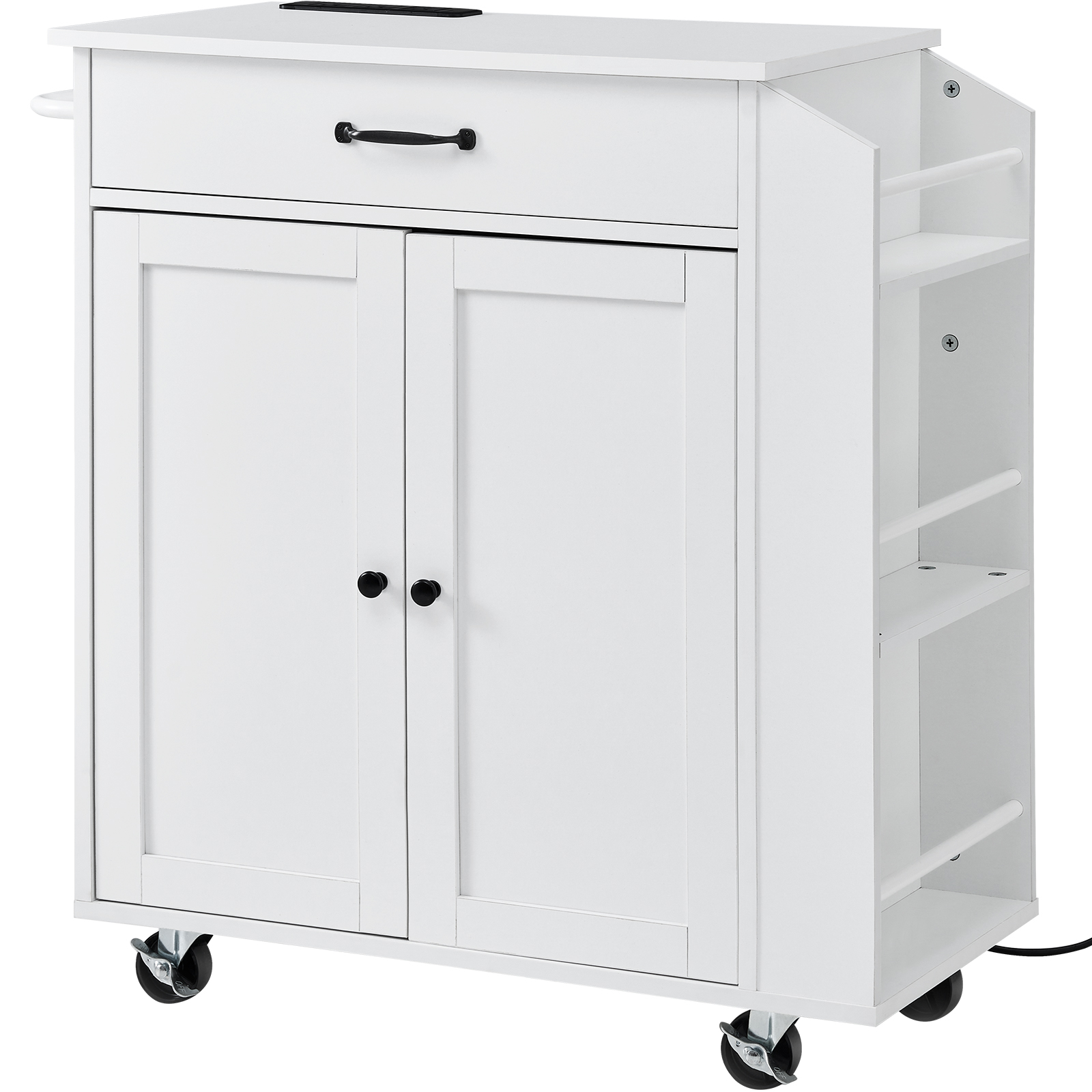 Drop-Leaf Kitchen Island Trolley Cart Wood Storage Cabinet w/ Drawers/Rack - Picture 99 of 110