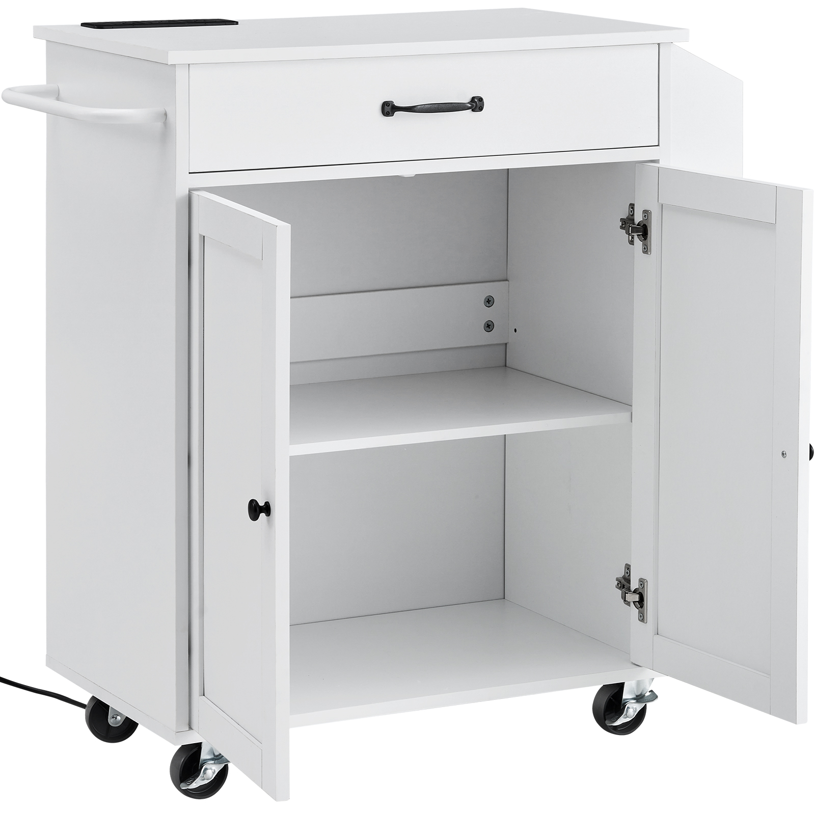 Drop-Leaf Kitchen Island Trolley Cart Wood Storage Cabinet w/ Drawers/Rack - Picture 110 of 110