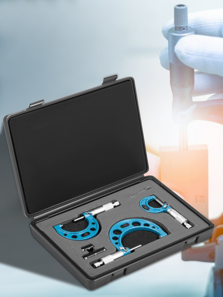 VEVOR Outside Micrometer Set, 03" Machinist Micrometer, 0.0001