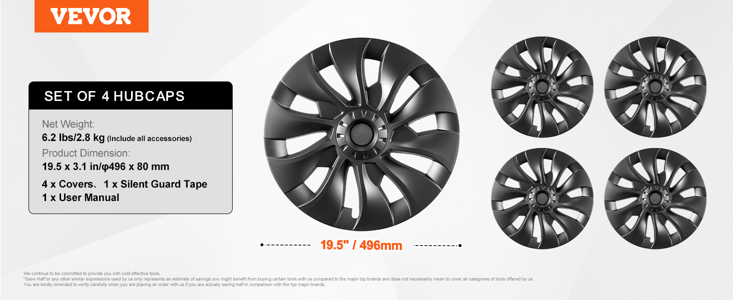 Hubcap,18 in,sturdy & durable