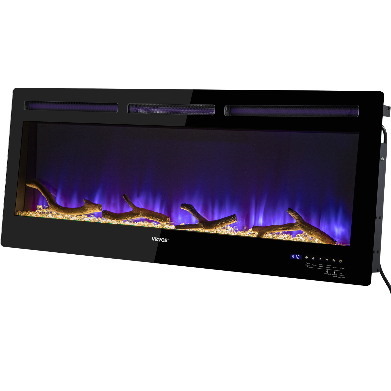 36-60" Electric Fireplace Insert Heater Flame Control Timer Remote Wall Mounted - Picture 47 of 62