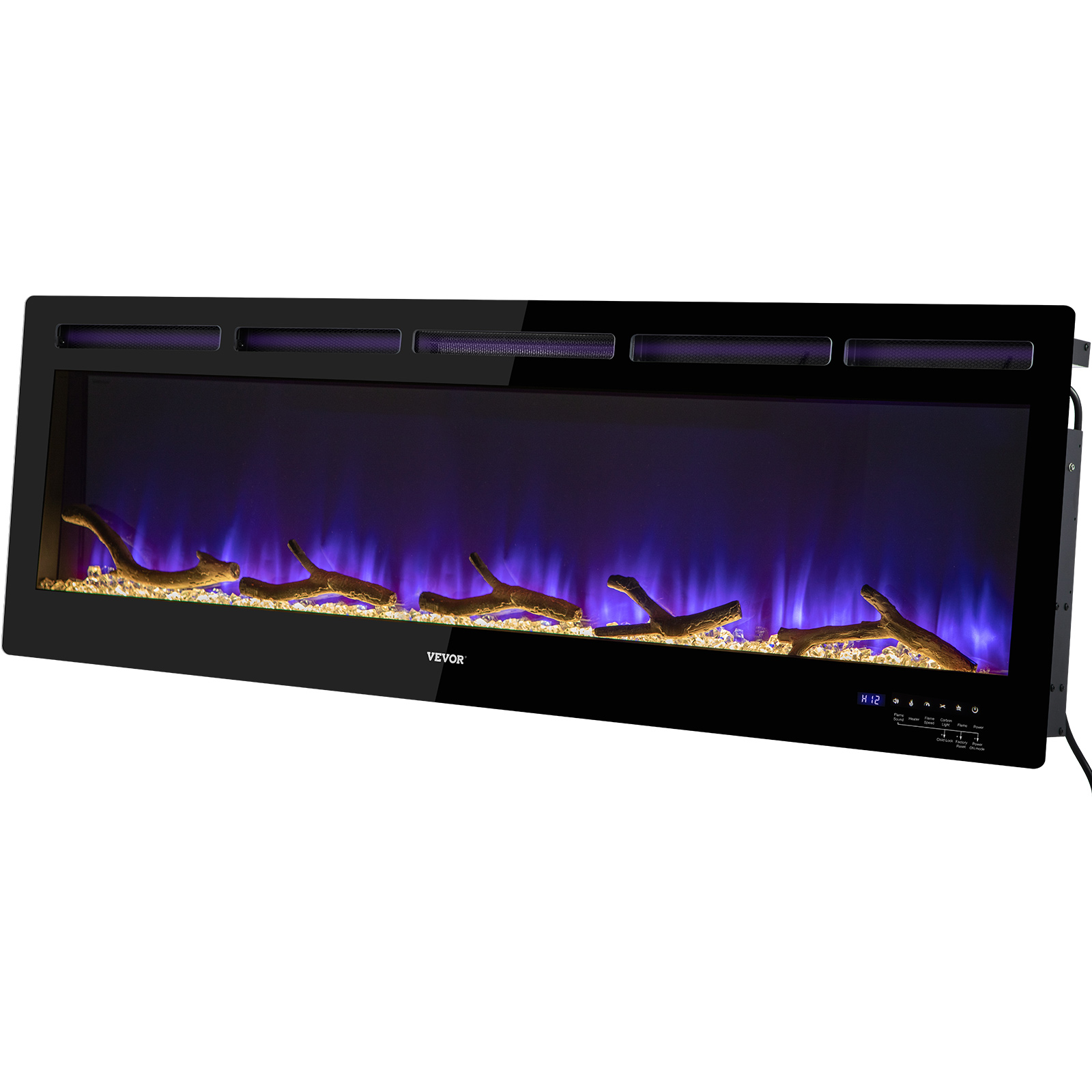 36-60" Electric Fireplace Insert Heater Flame Control Timer Remote Wall Mounted - Picture 59 of 62