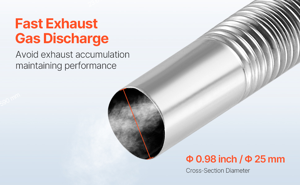 SWANEW 300cm Tubo di scarico flessibile con silenziatore 25mm per riscaldamento a gasolio - Set