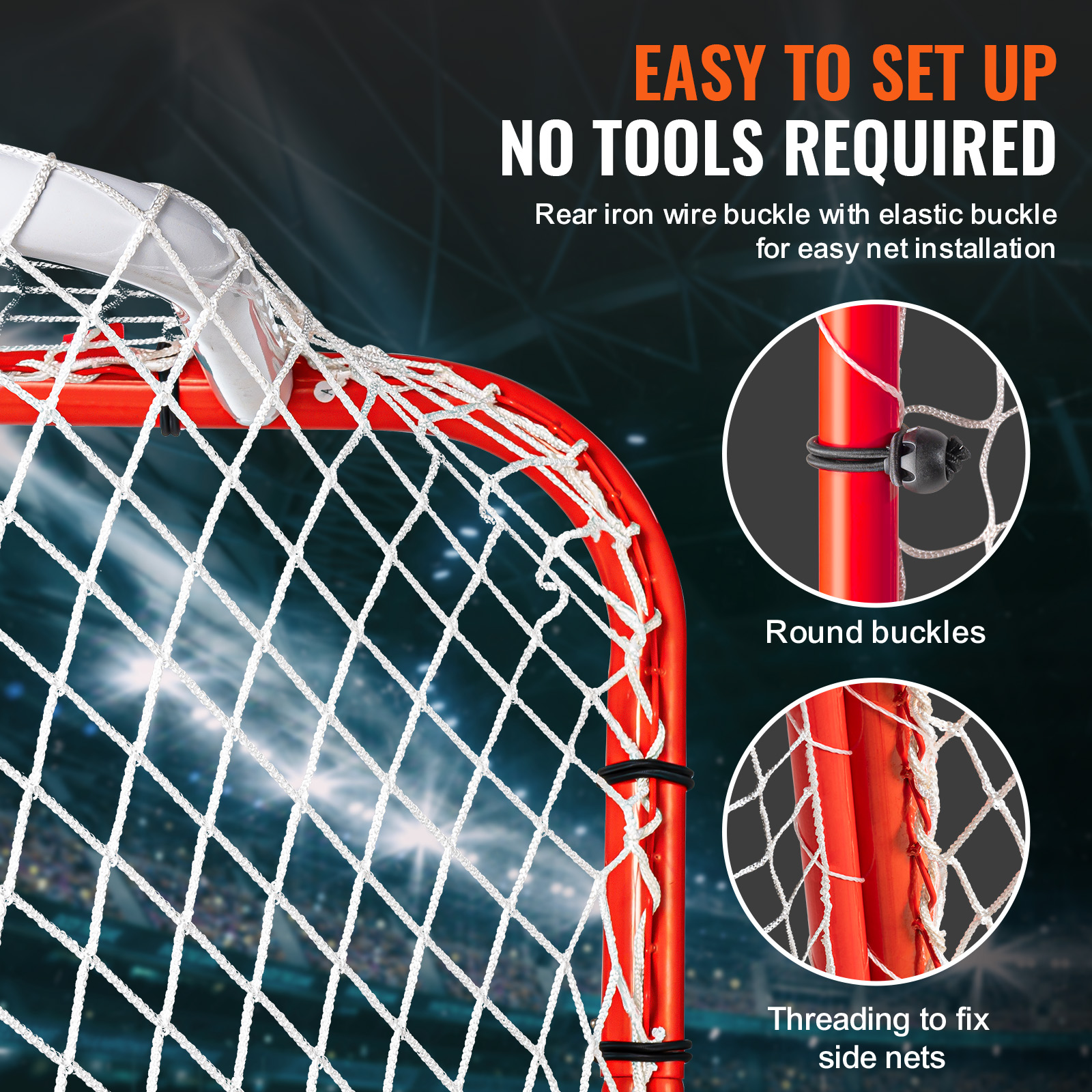 VEVOR Hockey Goal Backstop Net Street Hockey Sport Target Netting Outdoor 72/54 - Imagen 7 de 50