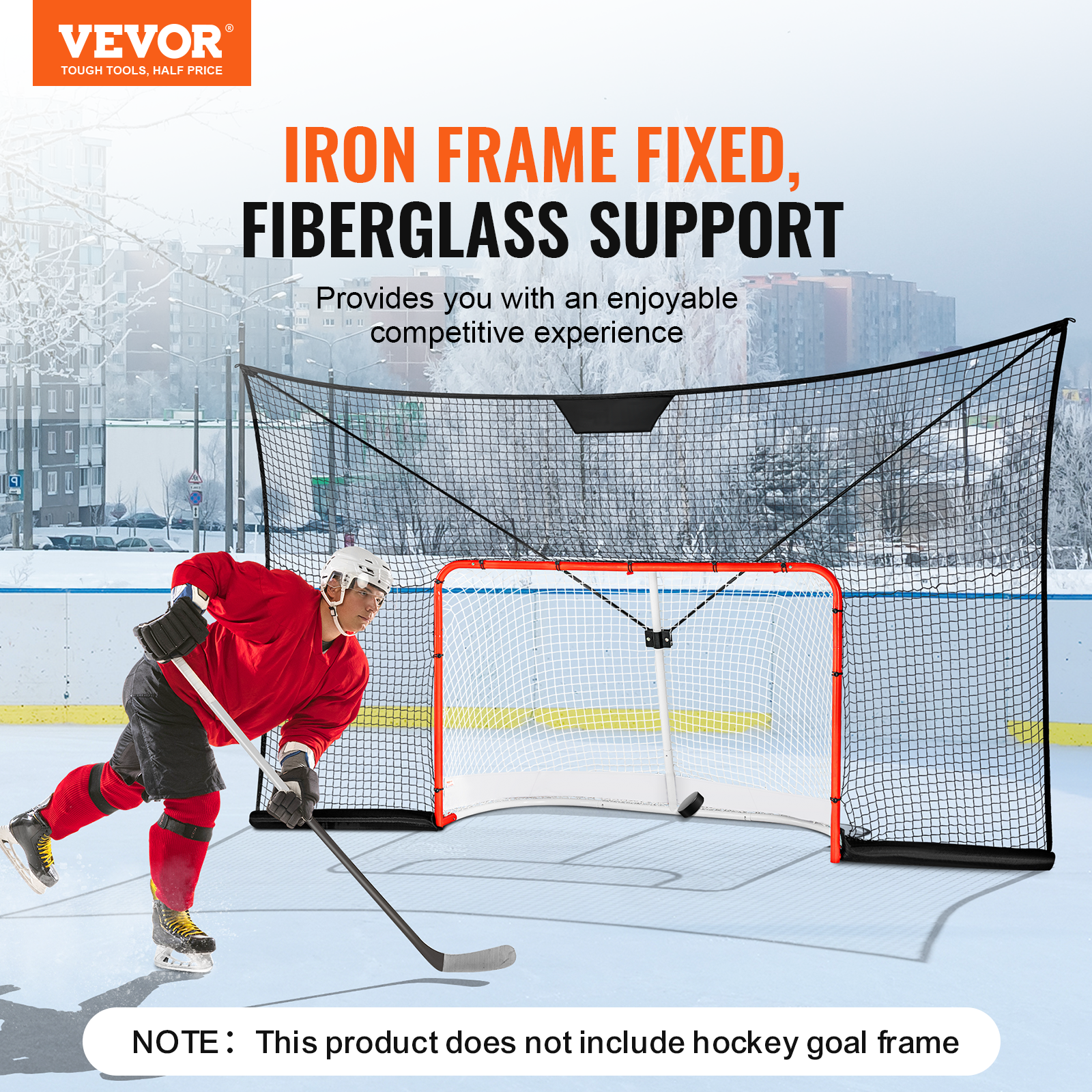 VEVOR Hockey Goal Backstop Net Street Hockey Sport Target Netting Outdoor 72/54 - Imagen 16 de 50