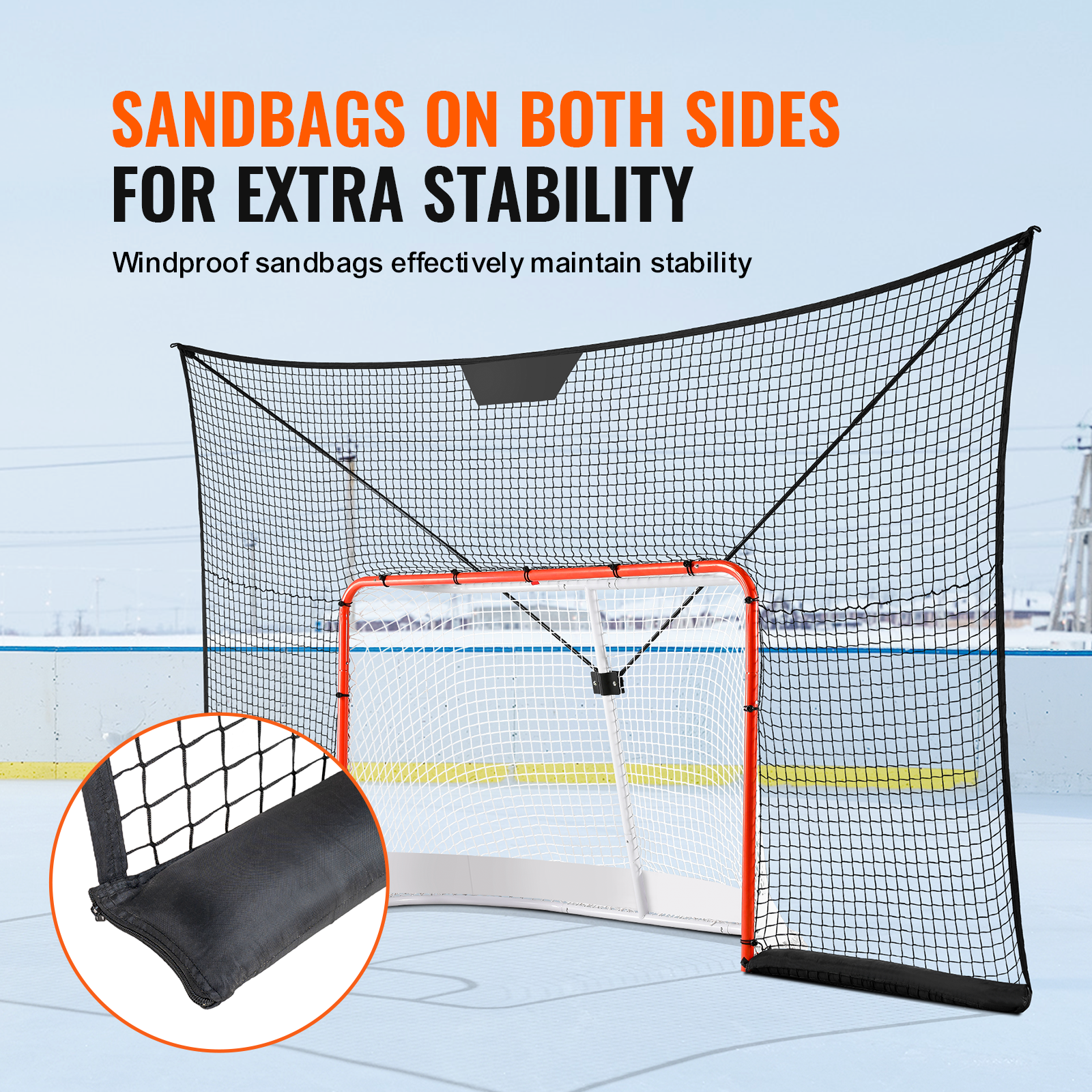 VEVOR Hockey Goal Backstop Net Street Hockey Sport Target Netting Outdoor 72/54 - Imagen 18 de 50