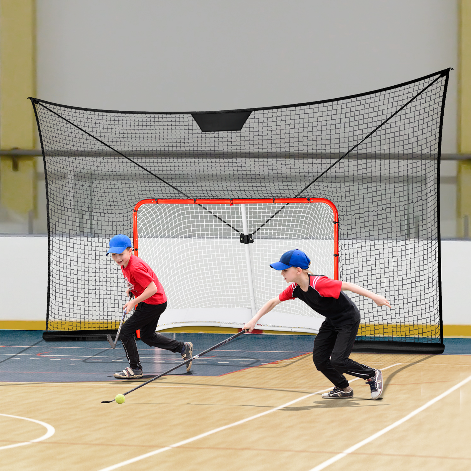 VEVOR Hockey Goal Backstop Net Street Hockey Sport Target Netting Outdoor 72/54 - Imagen 22 de 50
