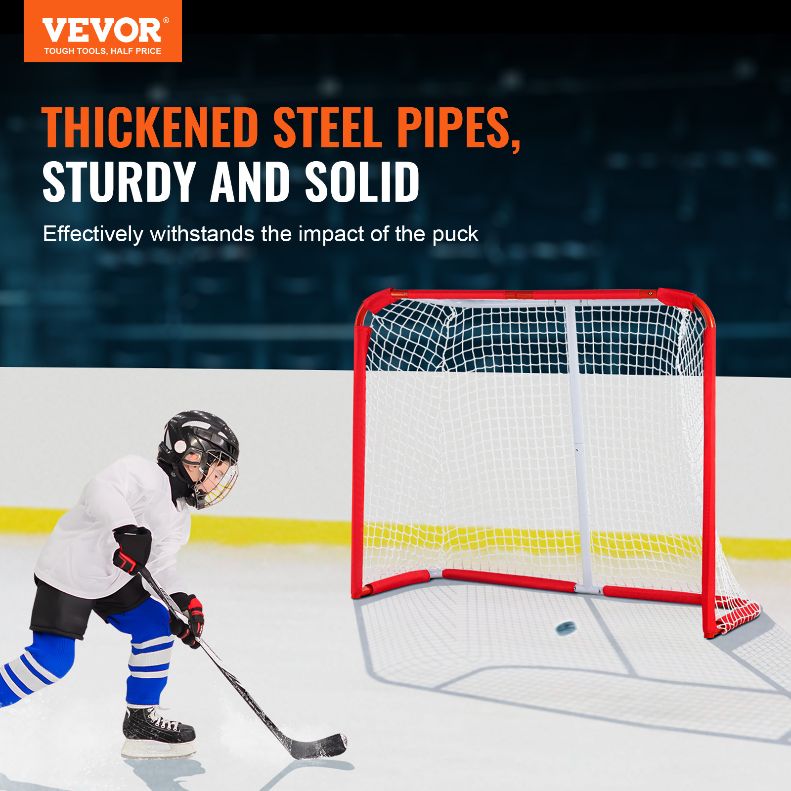 VEVOR Hockey Goal Backstop Net Street Hockey Sport Target Netting Outdoor 72/54 - Imagen 28 de 50