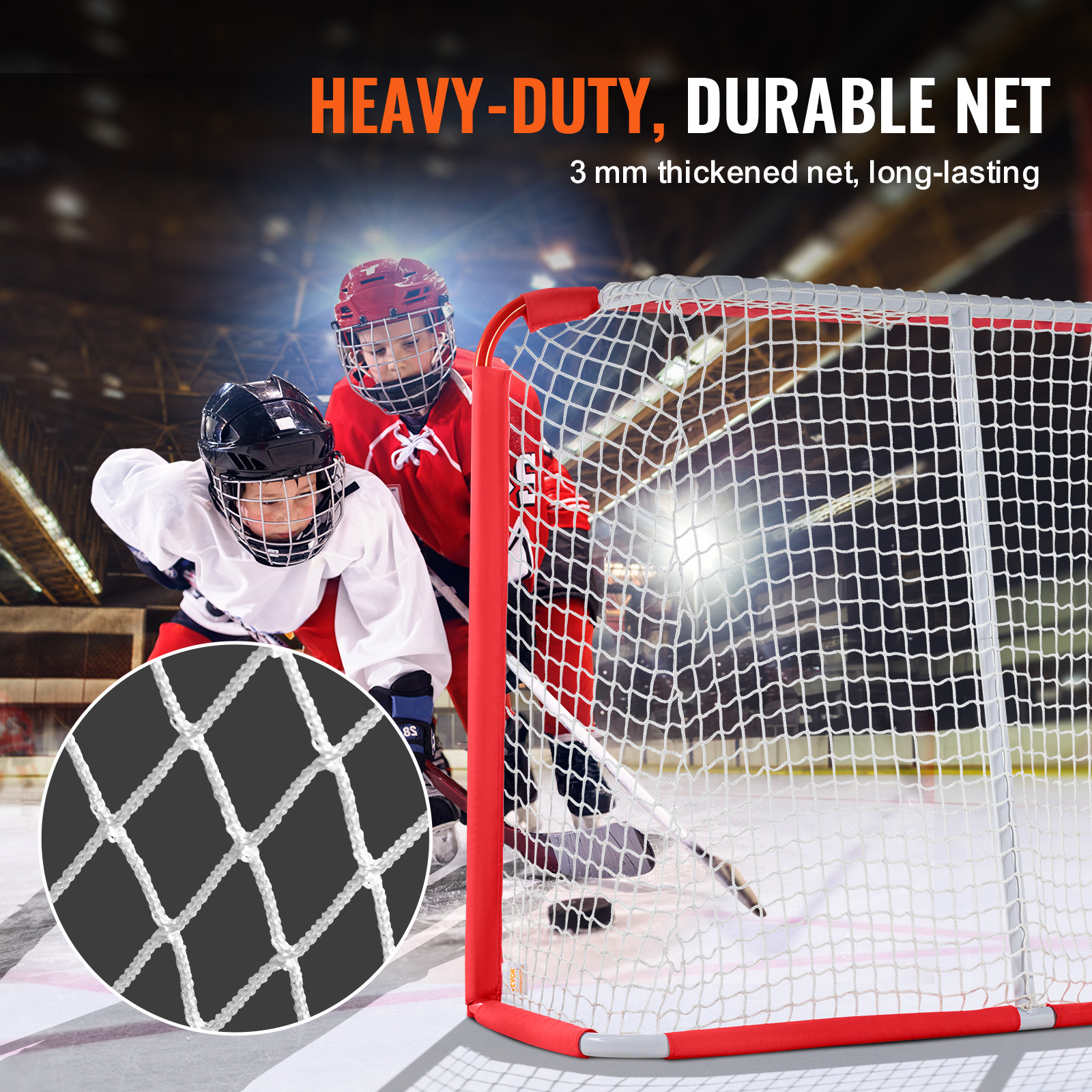 VEVOR Hockey Goal Backstop Net Street Hockey Sport Target Netting Outdoor 72/54 - Imagen 30 de 50