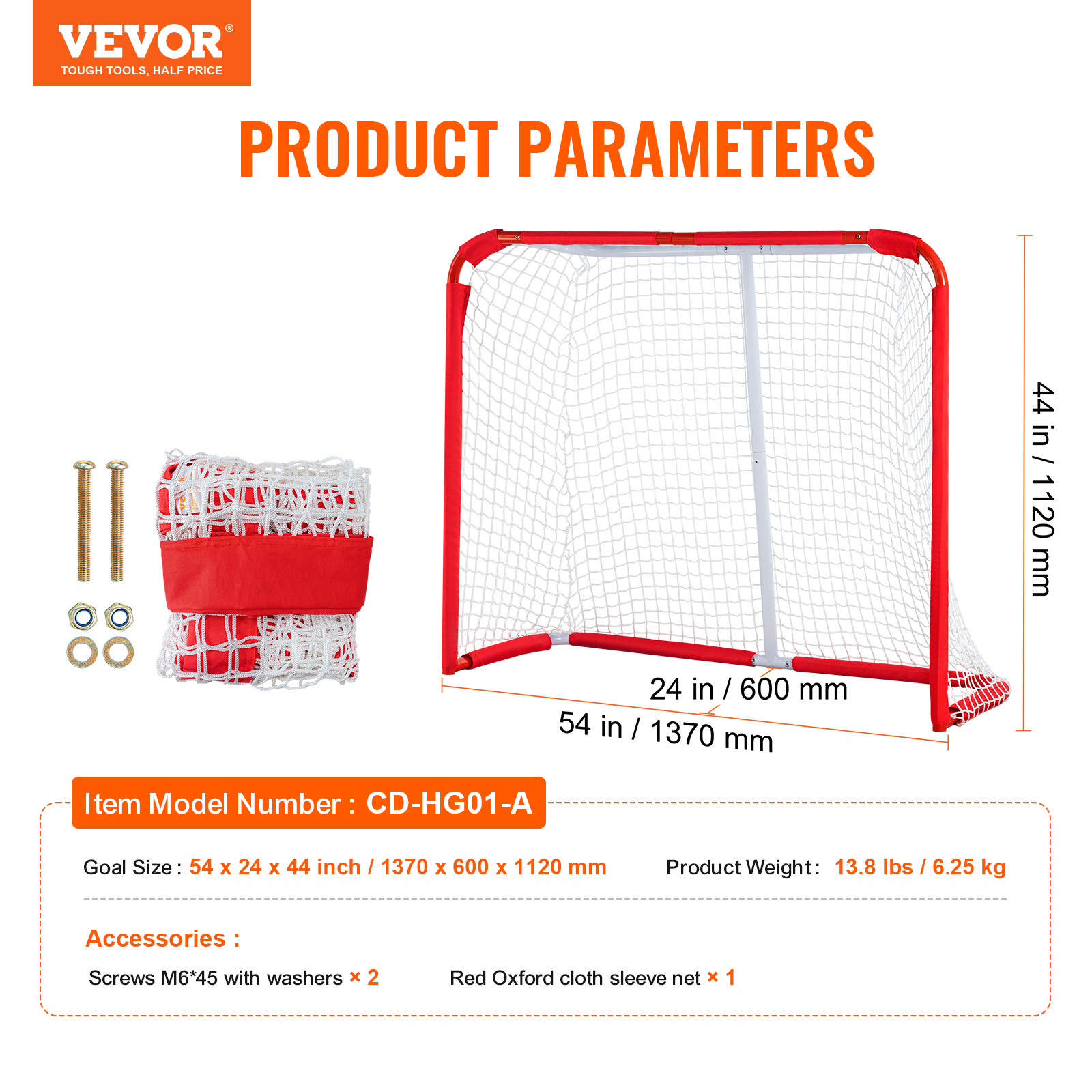 VEVOR Hockey Goal Backstop Net Street Hockey Sport Target Netting Outdoor 72/54 - Imagen 33 de 50