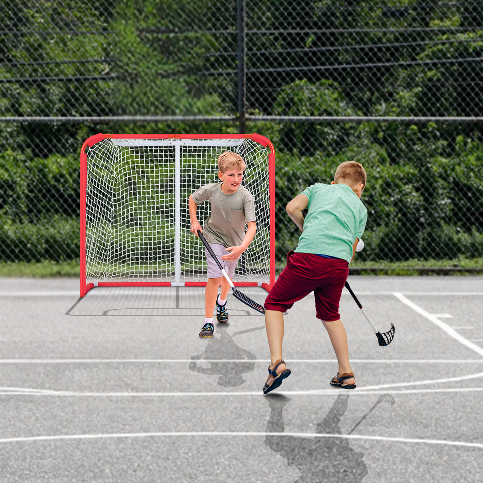 VEVOR Hockey Goal Backstop Net Street Hockey Sport Target Netting Outdoor 72/54 - Imagen 34 de 50