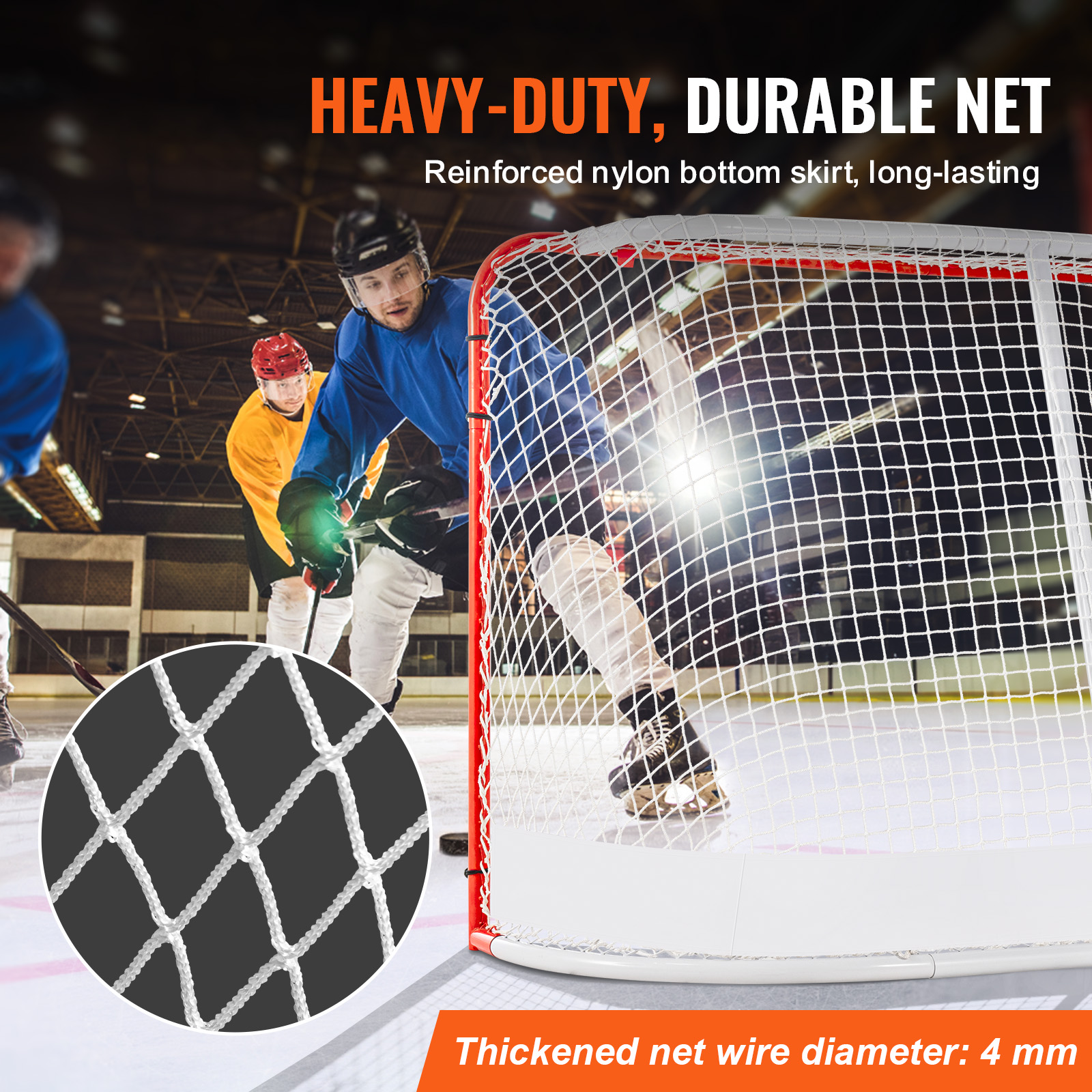 VEVOR Hockey Goal Backstop Net Street Hockey Sport Target Netting Outdoor 72/54 - Imagen 42 de 50