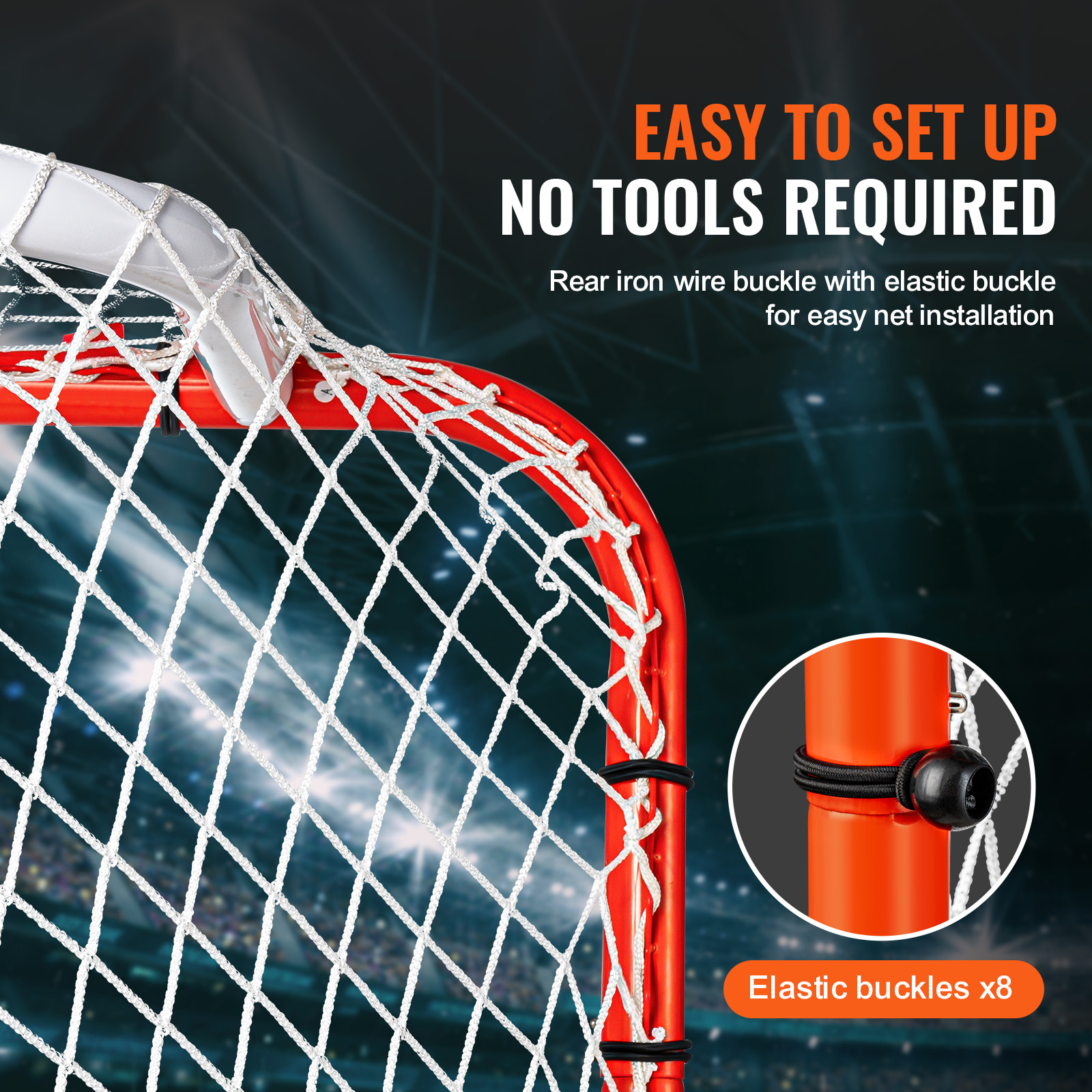 VEVOR Hockey Goal Backstop Net Street Hockey Sport Target Netting Outdoor 72/54 - Imagen 43 de 50