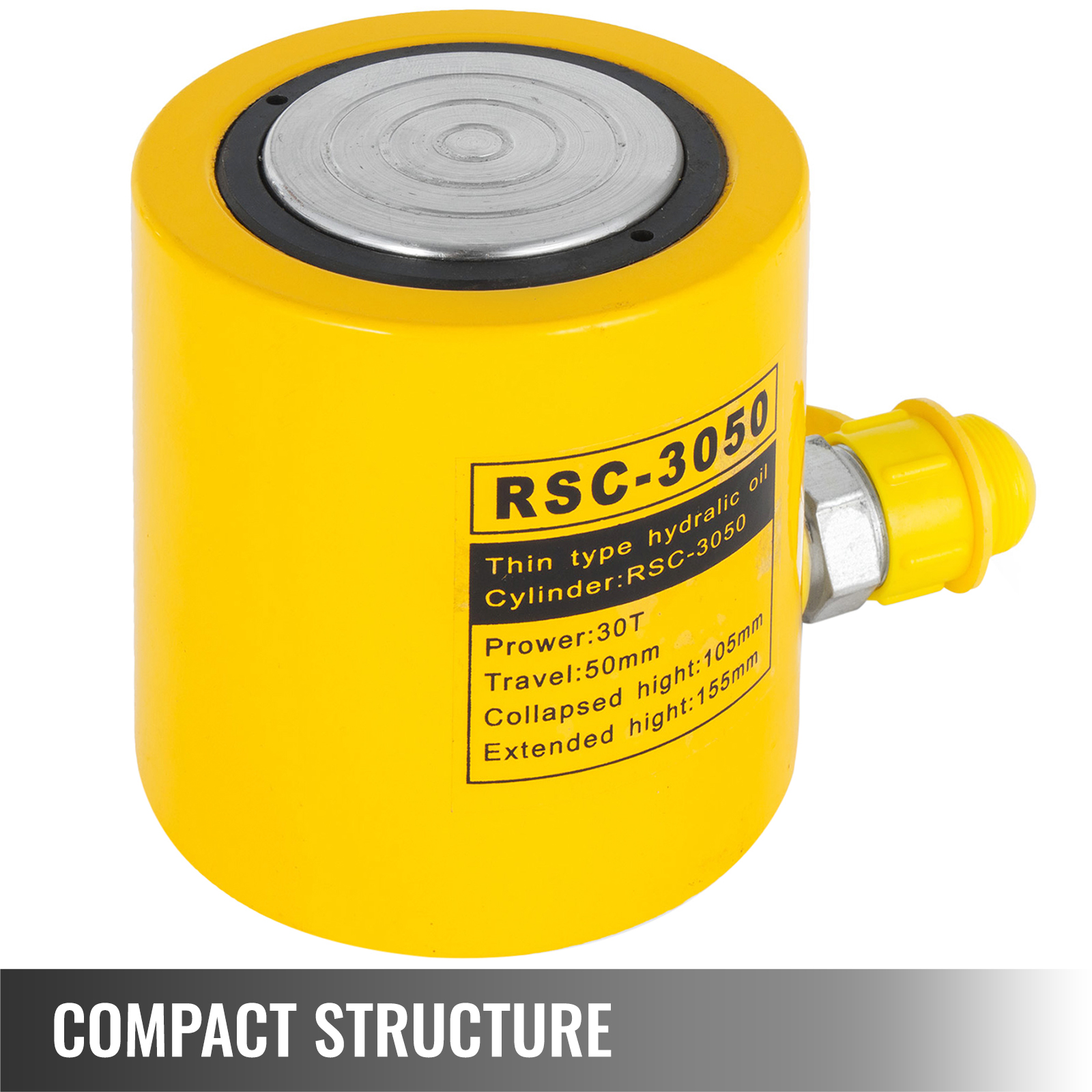 VEVOR 30t 2" Stroke Single Acting Hydraulic Cylinder Jack Durable