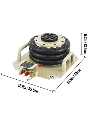 Cric Pneumatique Gonflable, 3 T, 3 Boudins