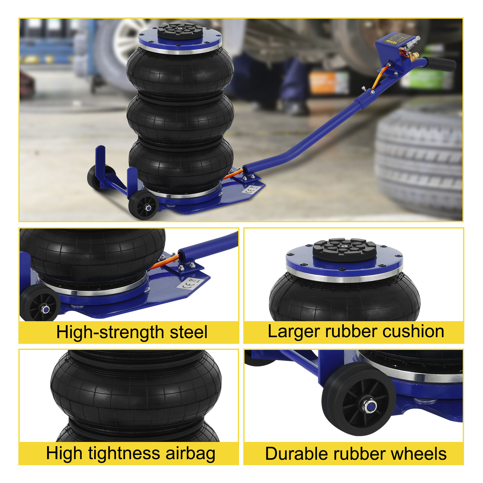 VEVOR Luftkissen Air Jack Wagenheber Pneumatisch Druckluft Hebebühne  Luftringe PKW LKW