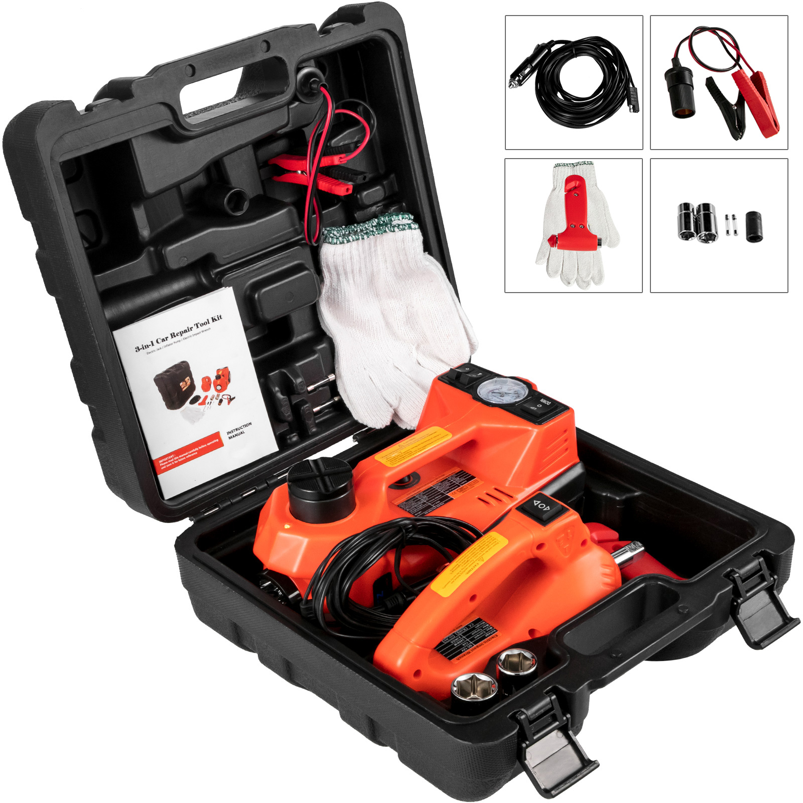 Details about   Car Jack 12V DC 2 Ton Electric Hydraulic Floor Lift Jack Tire Inflator Pump Tool 