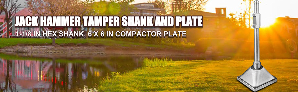VEVOR Jack Hammer 1-1/8 Tamper Shank, Dirt Tamper 6x6 Compactor Plate  with Electric Chisel Dirt Compactor, Demolition Jackhammer Bits Solid Compactor  Breaker Hammer Concrete Tamper Asphalt Tools
