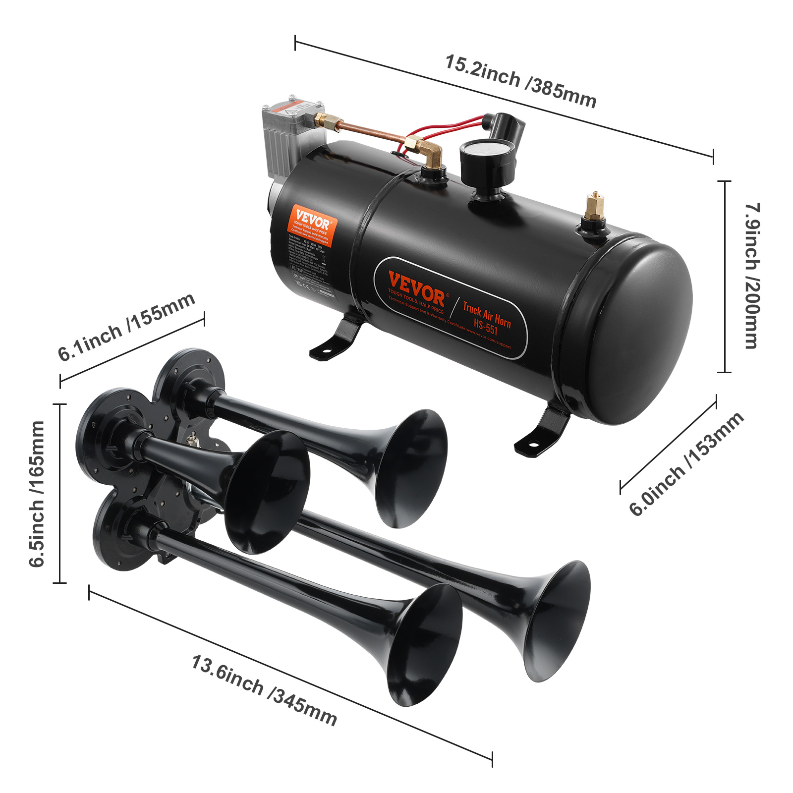 2 Clacson Ad Aria Manuali - Per Eventi Sportivi, Feste, Alto Volume - Foto 8