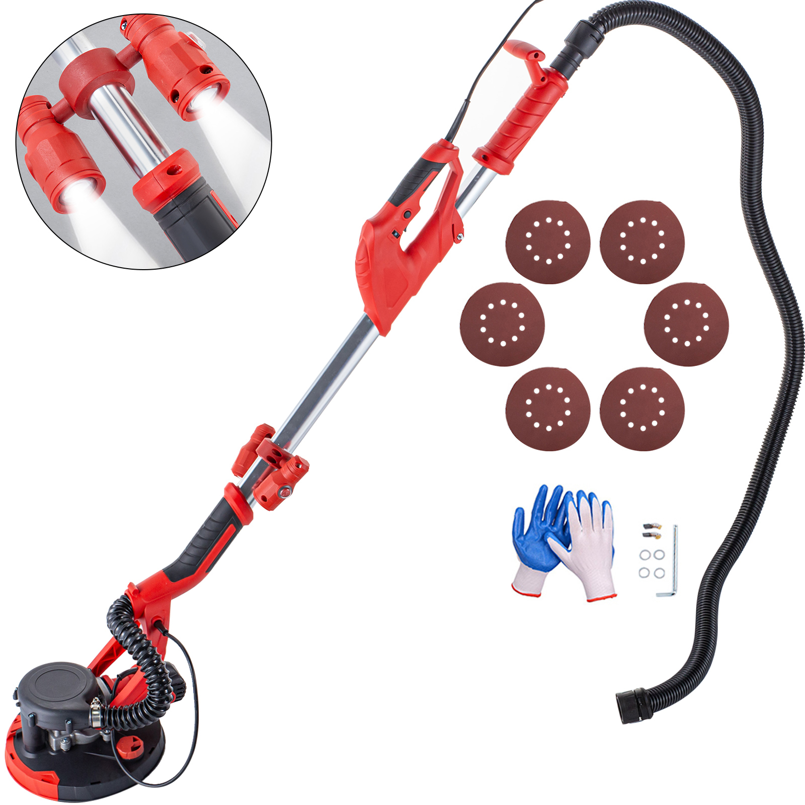750w Electric Drywall Sander Hand Disc Sander Extendable Sander With