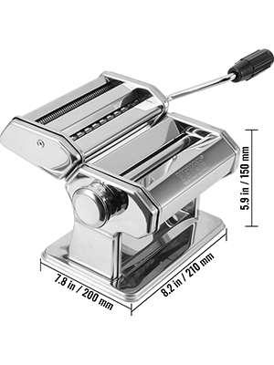 Macchina per la Pasta, Pasta Maker 150 mm Macchina Pasta Fresca Manuale in  Casa per Spaghetti (2 mm), Fettuccine (6.6 mm), Lasagne (150 mm), Tirapasta  e Sfogliatrice 2-in-1 in Acciaio Cromato 