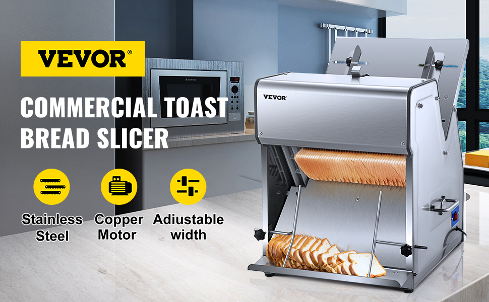 Commercial Toast Bread Slicer, 12mm Thickness Electric Bread Cutting Machine,  31PCS Commercial Bakery Bread Slicer, 110V