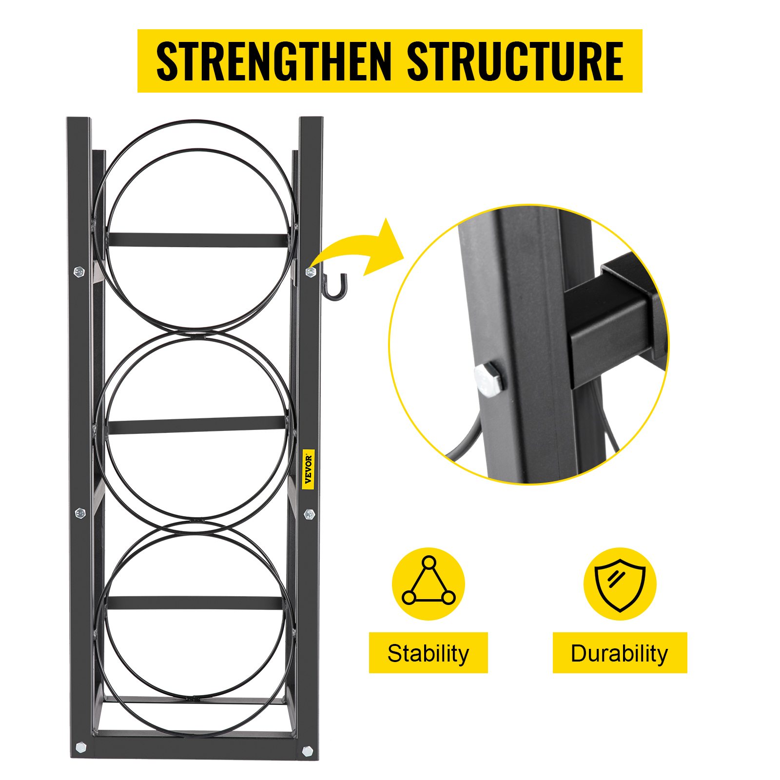 VEVOR Refrigerant Tank Rack Cylinder Tank Rack W 3 30lb For Gas Oxygen