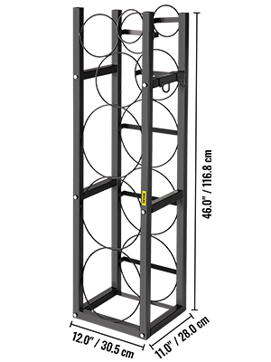 cylinder rack,steel,6 cylinders