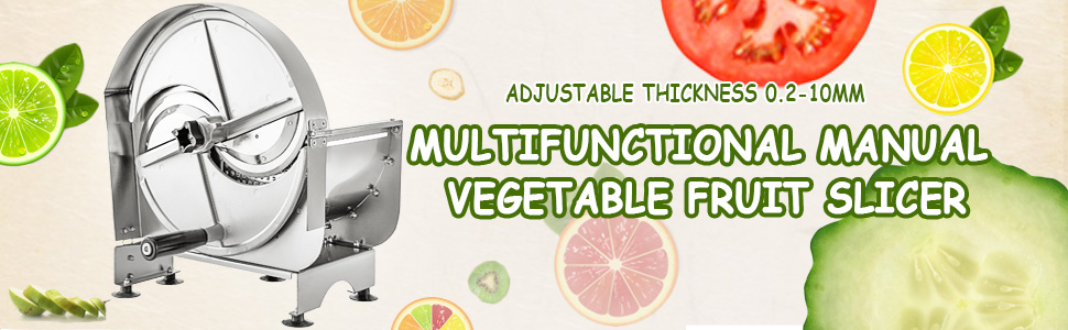 VEVOR Electric Food Slicer, 10In Manual Vegetable Fruit Slicer, 0
