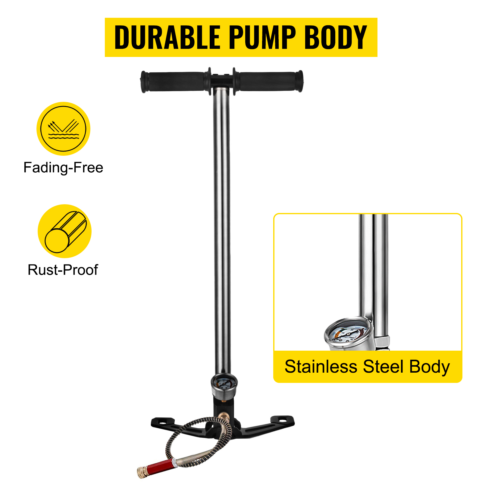 VEVOR Compressore de Aria ad Arresto Automatico da 350 W, Pompa di  Compressore ad Alta Pressione 4500 Psi, Uso per Fucile ad Aria Compressa  PCP, Serbatoio di Pistola ad Aria Compressa Eventi Esterni