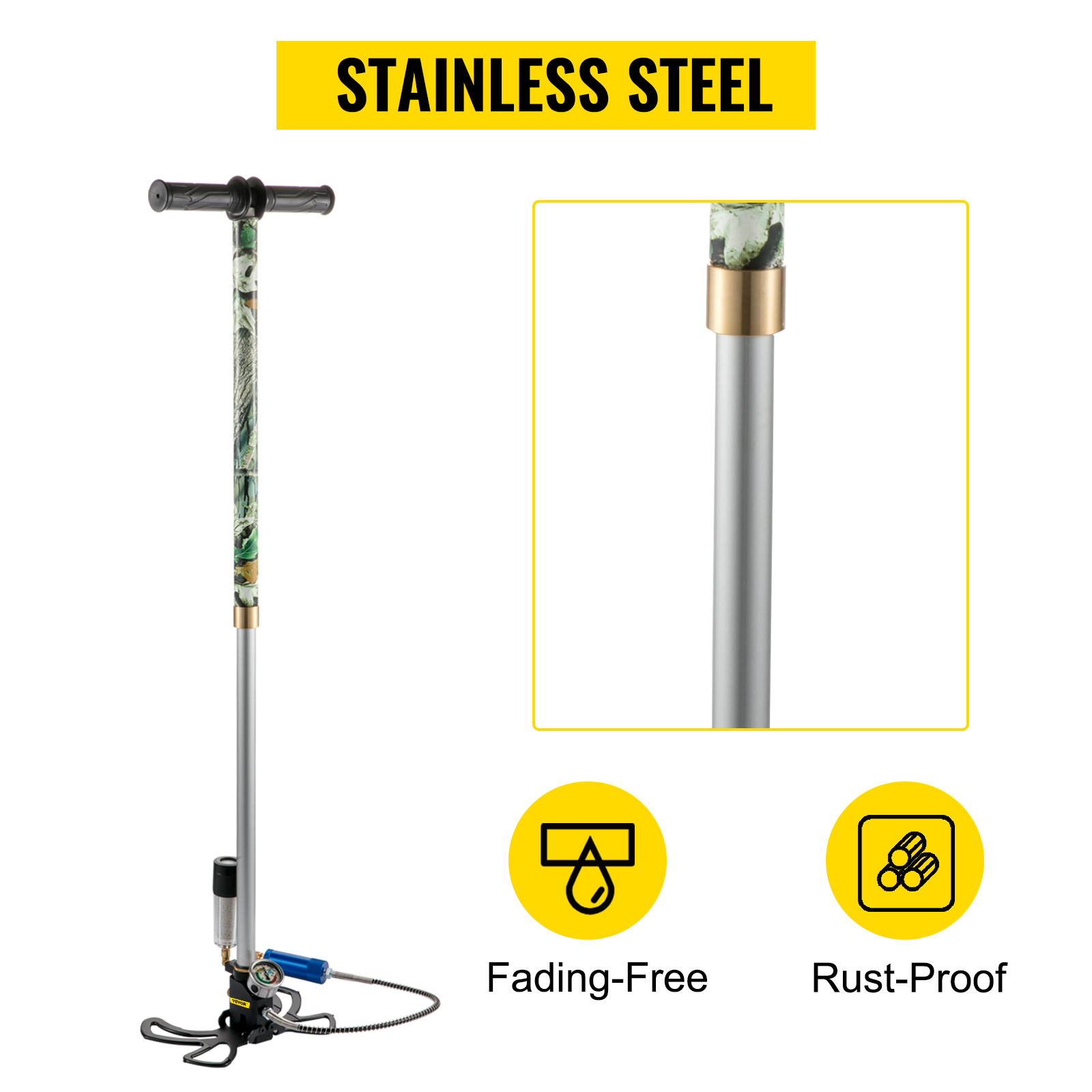 VEVOR PCP Hand Pump, 4 Stage 4500Psi 30Mpa High Pressure Air Rifle