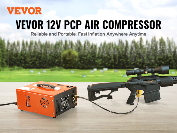 VEVOR PCP Air Copressor, 4500PSI Portable PCP Copressor, 12V DC/110V