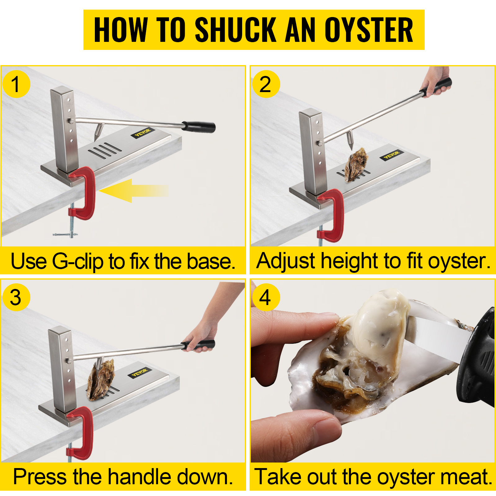 Tberar Oyster Shucker Machine Oyster Shucker Tool Set, Oyster Shucking  Knife Kit, Oyster Clam Opener Machine for Hotel Buffets, Homes