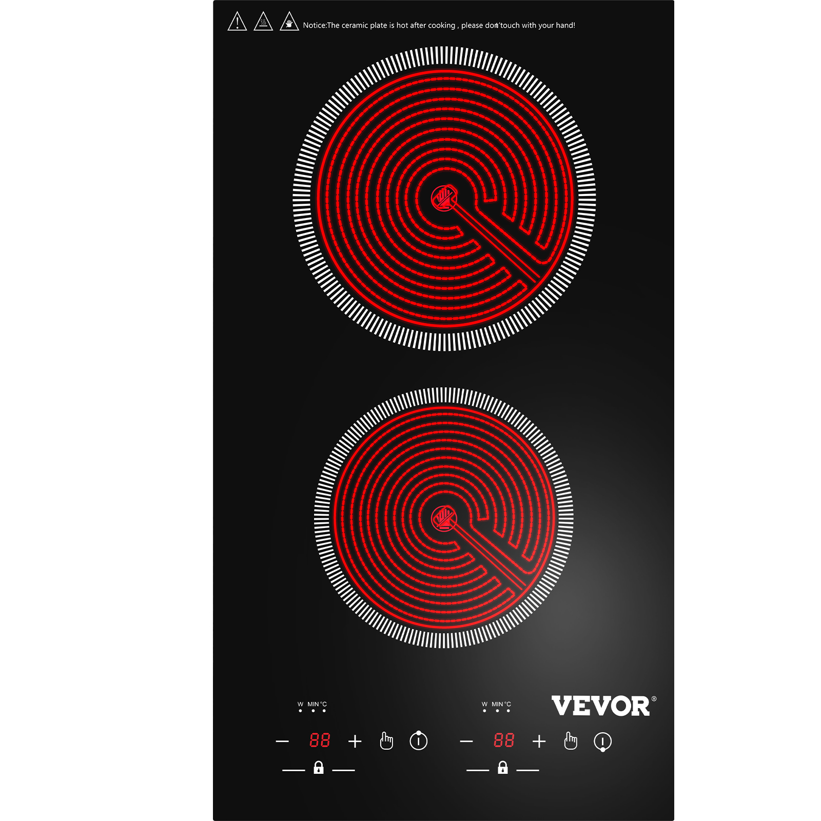 VEVOR VEVOR Builtin Electric Cooktop Radiant Ceramic Cooktop 11in 2