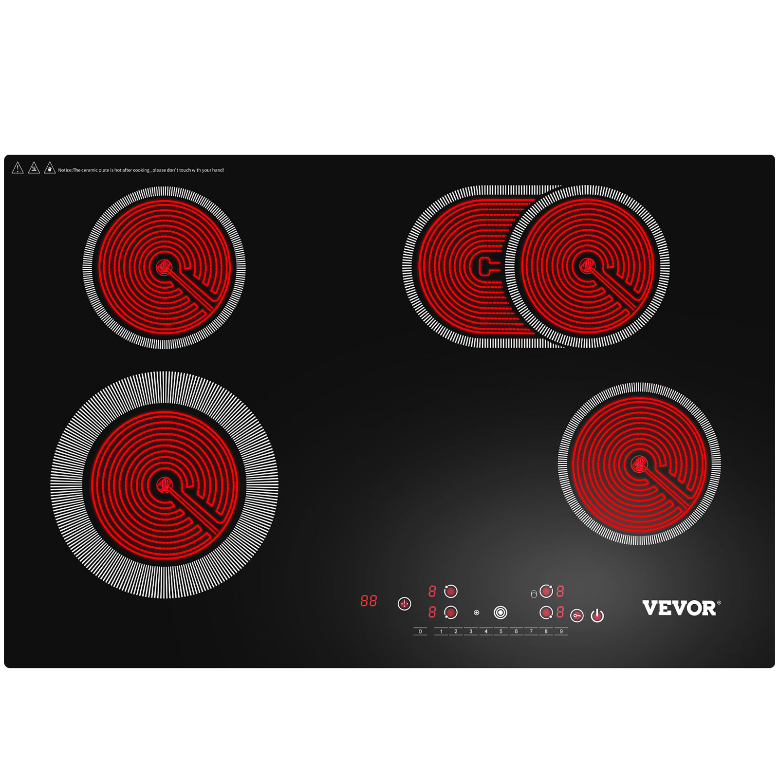 VEVOR Built-in Electric Cooktop Radiant Ceramic Cooktop 30in 4 Burners ...